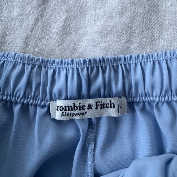 Abercrombie & Fitch Sky Blue Lace Satin Pajama Shorts - Picture 3 of 5